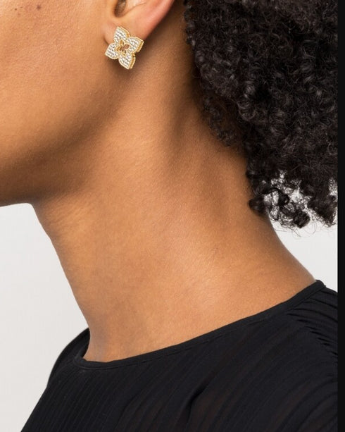 arete Princesa veneciana en oro amarillo de 18kt con diamantes
